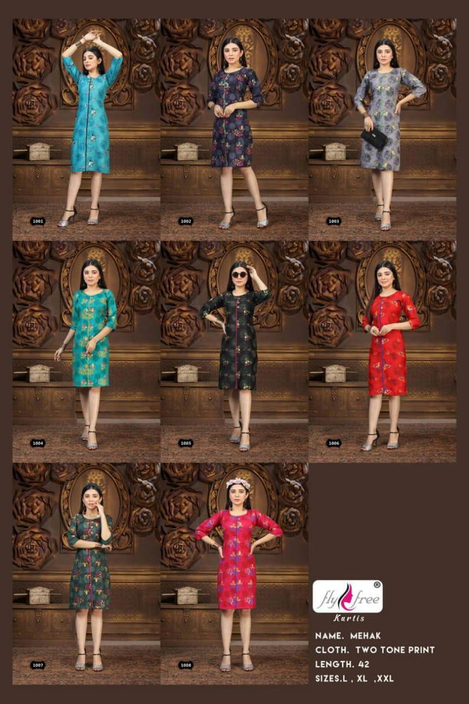 Fly Free Mehak Latest Fancy Designer Casual Wear Rayon Printed Kurti Collection